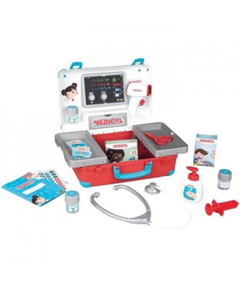 Smoby - Malette médicale  - Nombreux accessoires de médecin - Dés 3 ans - Fabriqué en France