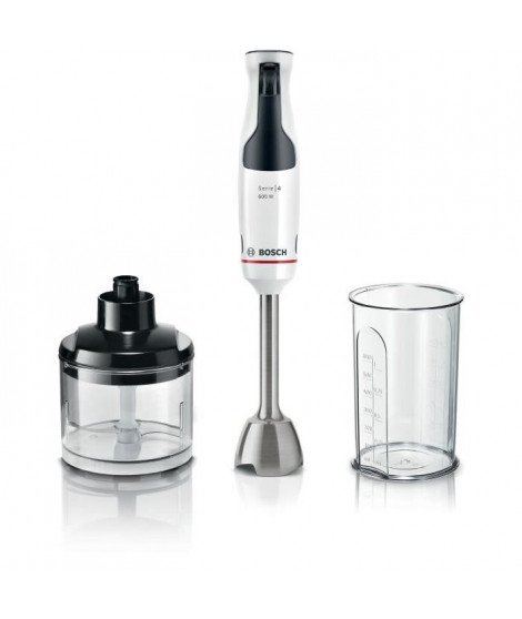 Mixeur plongeant - BOSCH - MSM4W220 ErgoMaster - Moteur 600W - 4 lames QuattroBlade - Levier vitesses a gachette + turbo