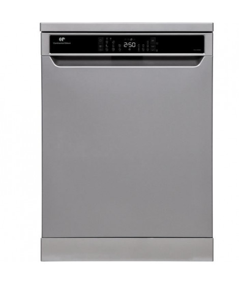 Lave-vaisselle pose libre CONTINENTAL EDISON - 15 couverts - Largeur 59,8 cm - Classe D - moteur induction - 39 dB - Silver