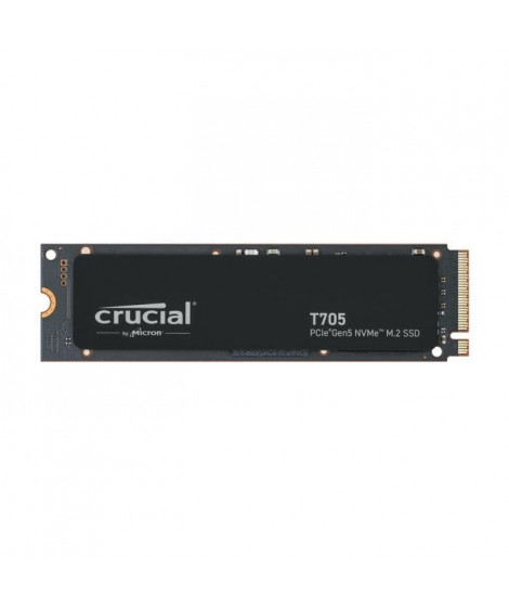 SSD Interne Gaming - CRUCIAL - T705 SSD 2To PCIe Gen5 NVMe M.2 (2024) - Rétrocompatibilité PCIe 3.0 et 4.0 - CT2000T705SSD3