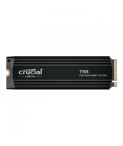 SSD Interne Gaming avec Dissipateur Premium - CRUCIAL - T705 SSD 2To PCIe Gen5 NVMe M.2 (2024) - CT2000T705SSD5