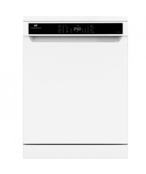 Lave-vaisselle pose libre CONTINENTAL EDISON - 15 couverts - Largeur 59,8 cm - Classe D - moteur induction - 39 dB - Blanc