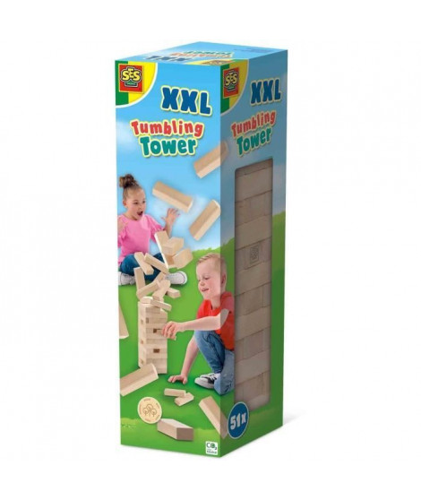 Tour Tumbling XXL - Jeu d'adresse - SES CREATIVE - Version XXL pour l'extérieur, passionnant pour les enfants et les adultes.