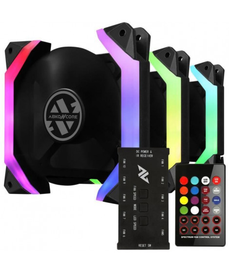 ABKONCORE Spider Spectrum Sync (Pack de 3) - Ventilateur 120mm A-RGB pour boitier