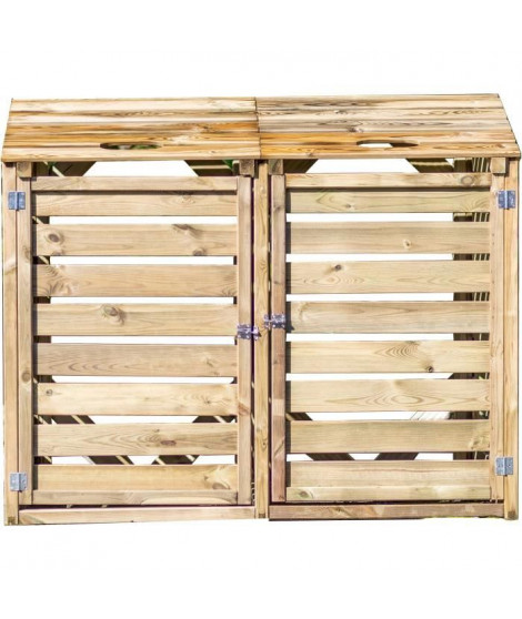 Cache-poubelles - JARDIN SAUVAGE - Bois pin autoclavé 100 % FSC - 150 x 90 x 120 cm