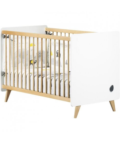 Chambre bébé duo OSLO - Lit 120x60 + Commode a langer 2 tiroirs gouttes - SAUTHON