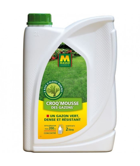 Engrais - MASSO GARDEN - 242316 - Croq'Mousse des gazons - 2 L