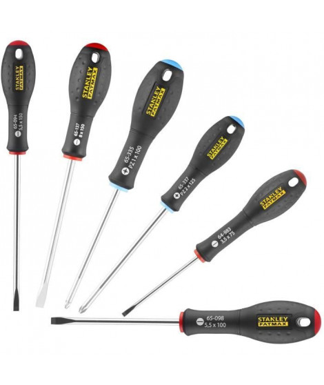 Jeu de 6 Tournevis - STANLEY FATMAX - 0-65-428 - Electricien + Mecanicien + Pozidriv
