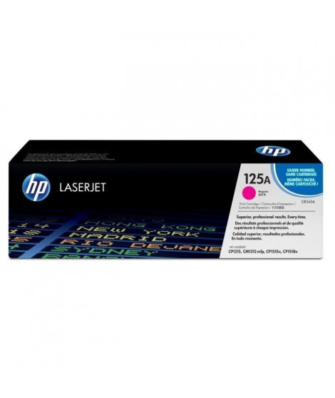 HP 125A toner LaserJet magenta authentique (CB543A) pour HP Color LaserJet CM1312/CP1215/CP1217/CP1515/CP1518