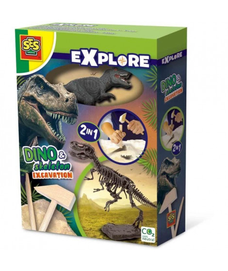 Fouille de dinosaures et de squelettes 2 en 1 - T-rex - SES CREATIVE