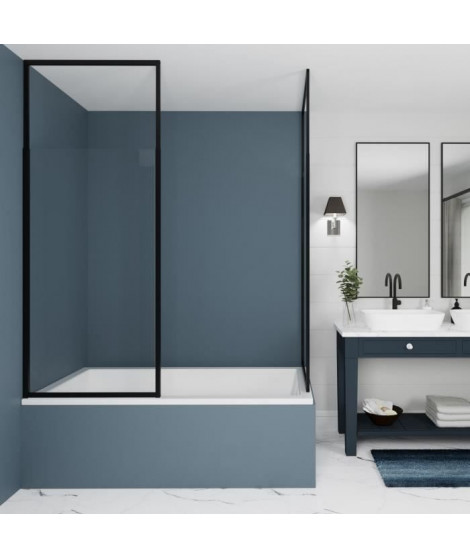 Pare Baignoire 1 volet - GELCO - ONLY Noir - 70 x 155 / 210