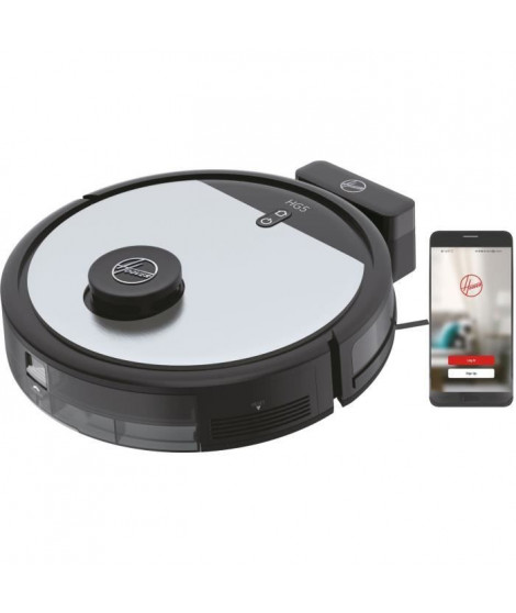 Hoover HG510D Aspirateur Robot Dry - WIFI - Navigation Laser - Brosse XL - Autonomie 90min - Puissant - Ultra silencieux 68 dBA