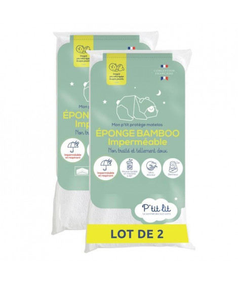 Lot de 2 Proteges Matelas Bébé Bamboo - 70x140 cm - Alese Imperméable - Viscose Douce - Sans traitement chimique