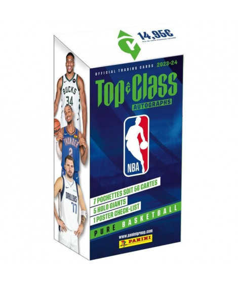 Blaster Box - PANINI - NBA Top Class Autographs 2023-2024 - 7 pochettes flowpacks de 8 cartes + 5 Holo Giants + 1 poster chec…