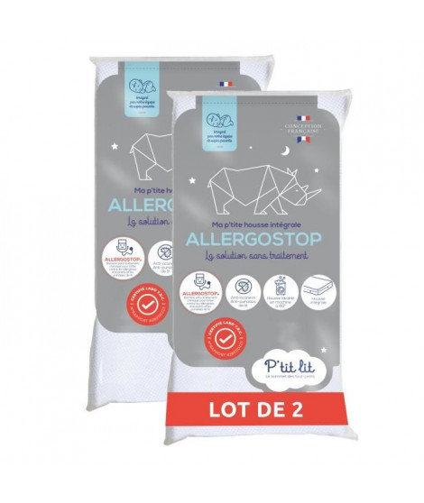 Lot de 2 Proteges Matelas Bébé Allergostop - 60x120 cm - Contre les Punaises de Lits et les Acariens - Housse complete Imperm…