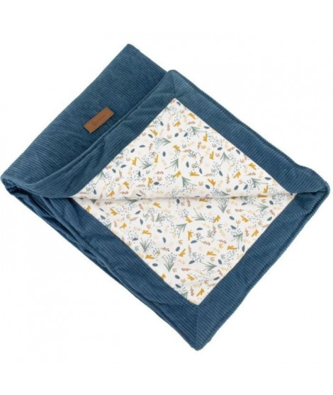 Couverture double face - DOMIVA - AU FIL DE L'EAU - 75 x 100 cm - Indigo