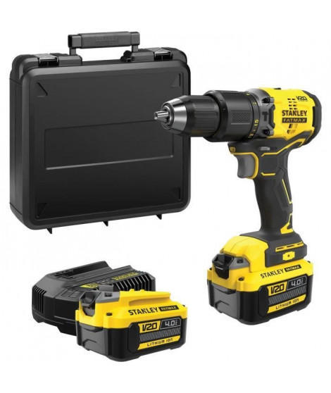 Perceuse visseuse a percussion Brushless 60 Nm - Lithium 18V - 2 Batteries 4Ah - STANLEY FATMAX V20 - SFMCD715M2K-QW
