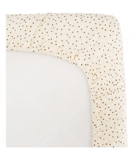 Drap housse lange - DOMIVA - 70x140 cm - Pois - Gaze de coton