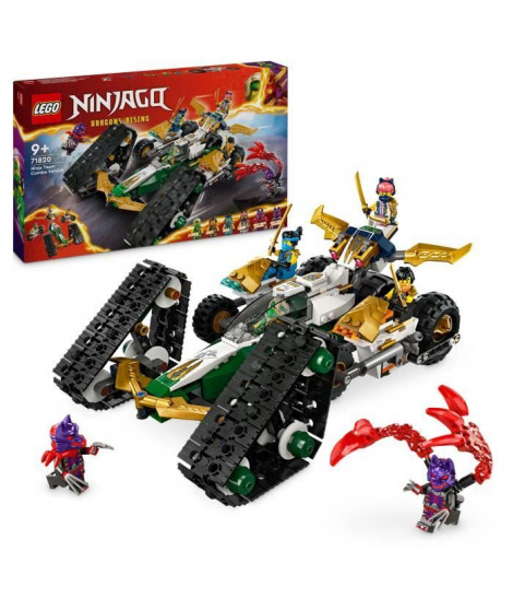 LEGO NINJAGO 71820 Le véhicule combiné de l'équipe des ninjas - Planeur, bolide ou motos