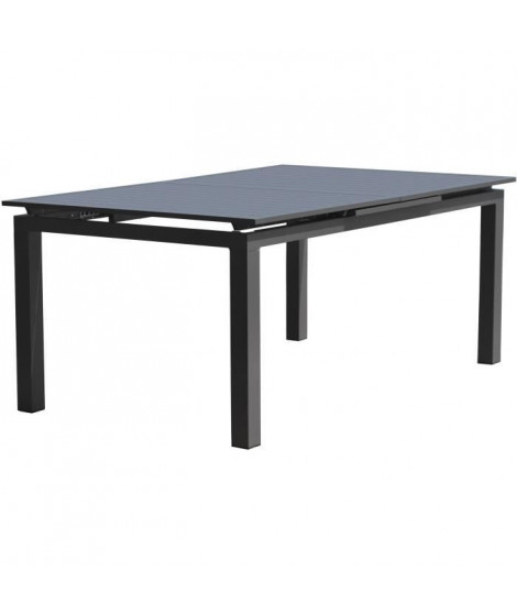 Table de jardin rectangulaire extensible - Gris anthracite - Aluminium  - 10 personnes - 180/240 x 100 cm - MIAMI - DCB GARDEN