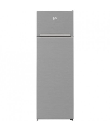 Réfrigérateur pose-libre double porte - BEKO - RDSA280K40SN - Classe E - 250 L - 160,6 x 54 x 57,4 cm - Gris Acier