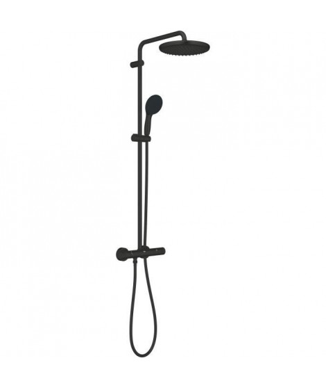 Colonne de douche avec mitigeur thermostatique - Economie d'eau - GROHE Vitalio Start System 250 - Noir Mat - 266772431