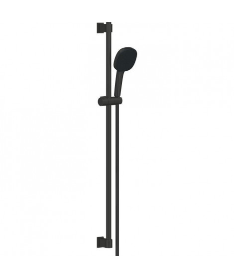 Ensemble de douche avec pommeau 2 jets, barre 90cm et flexible - GROHE Vitalio Comfort 110 269302431 - Economie d'eau - Noir Mat