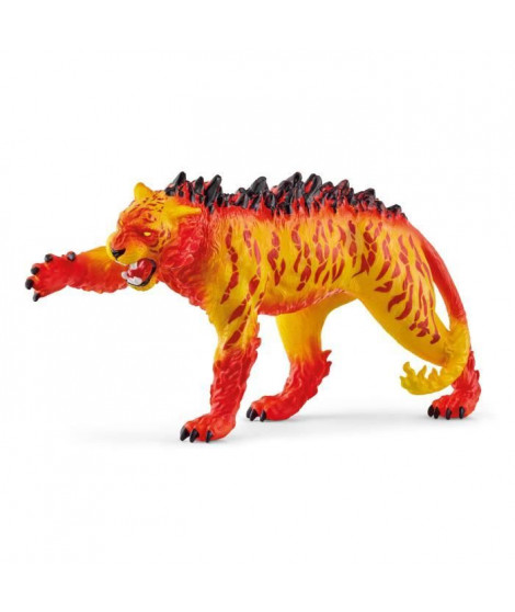 Figurine Tigre de Lave, Tigre Malicieux au Pelage Terrifiant, Jouet Durable, Schleich 70148 Eldrador Creatures
