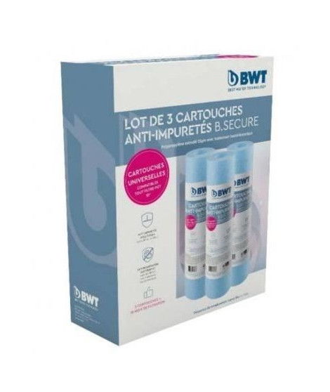 Pack de 3 cartouches - BWT - B.SECURE - Compatible avec tous les filtres 10