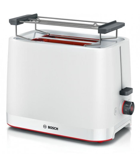 Toaster - BOSCH - TAT3M121 MyMoment - Blanc mat - 2 tranches - centrage automatique du pain - fonctions décongélation et réch…