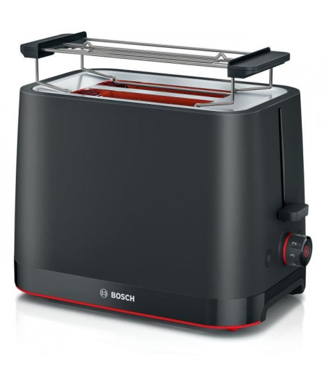 Toaster - BOSCH -  TAT3M123 MyMoment - Noir mat - 2 tranches - centrage automatique du pain - fonctions décongélation et réch…