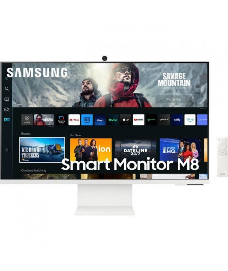 Ecran PC - SAMSUNG - Smart Monitor M8 - CM800 - 32 UHD 4K 3840x2160 - 60Hz - VA - 4ms - Blanc - HDMI + USB-C + Télécommande
