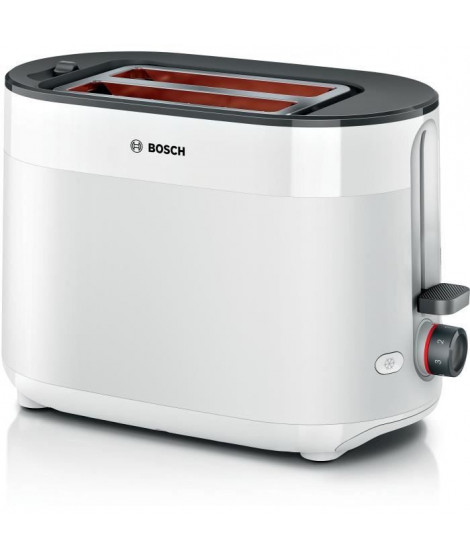 Toaster - BOSCH -  TAT2M121 MyMoment - Blanc - 2 tranches - centrage automatique du pain - fonctions décongélation et réchauf…