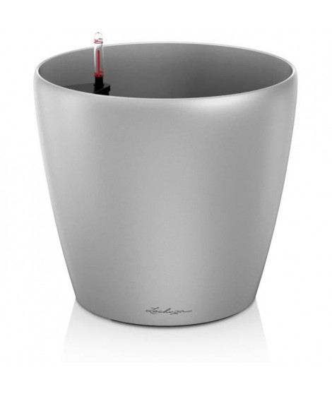 Pot de fleur LECHUZA Classico Premium 70 - kit complet, argent métallisé