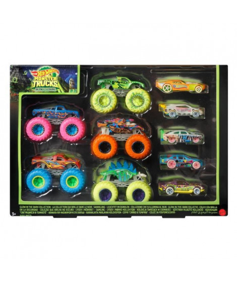 Hot Wheels - Coffret 10 Véhicules Phosphorescents - Petite Voiture - 3 ans et HCB57