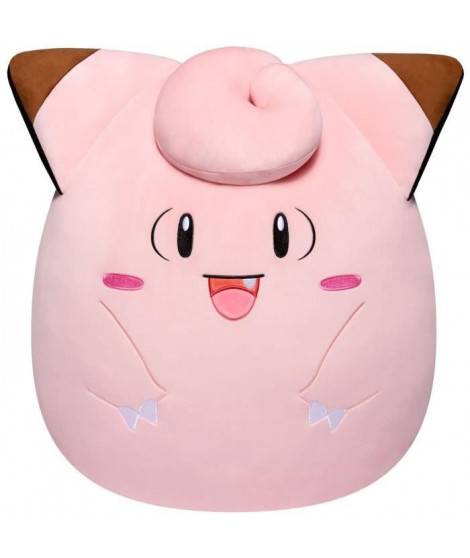 Peluche - BANDAI - Pokémon - Squishmallows 50 cm - Mélofée (Clefairy) - Grande peluche ultra-douce - Licence officielle Pokémon