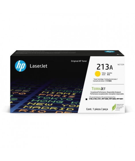 Cartouche de Toner HP 213A Jaune Authentique (W2132A) pour HP LaserJet Enterprise 5700 / 6700 / MFP 5800 / 6800 /6801