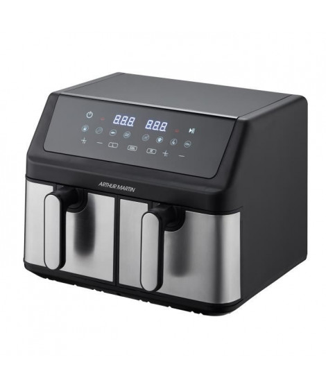Friteuse sans huile - ARTHUR MARTIN - Airfryer AMPF9 - 2 cuves de 4,5L - 2000W - Affichage LED