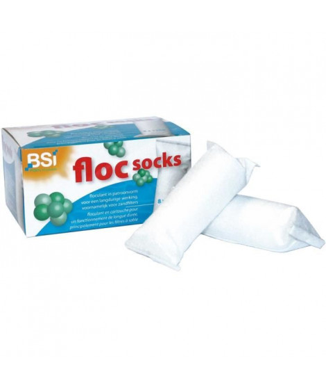 BSI - Floc Socks - Chaussette de Floculation - Floculant pour Piscine - 8 x 125g