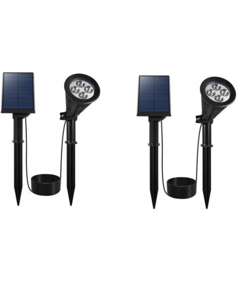 Spot solaire projecteur 2 en 1 a piquer ou a fixer - LUMISKY - SPIKY AWAY W34 - H42 cm - LED blanc