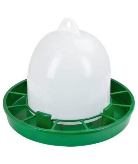 Nourrisseur plastique poules - KERBL - 24 cm - Ø30 cm - 2,5 kg - Blanc / Vert