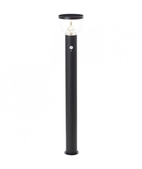 Potelet extérieur - BRILLIANT - TULIP - LED et solaire - Détecteur de mouvement - Acier inoxydable et plastique - 4 W - Noir