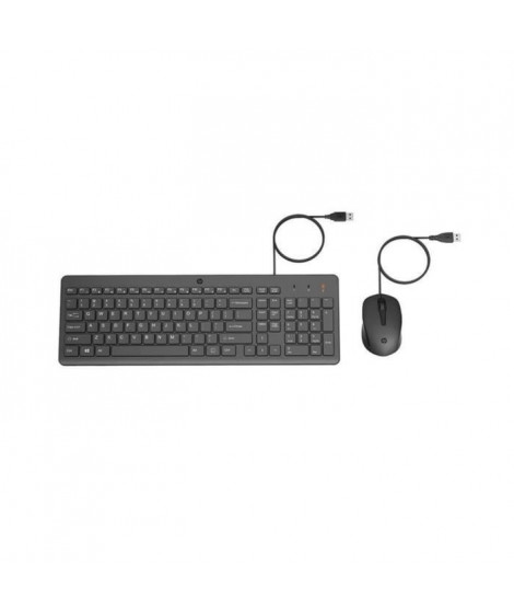 Clavier et souris filaires HP 150 Noir, AZERTY, précis et ergonomiques, clavier silencieux, touches ultraplates pour frappe r…