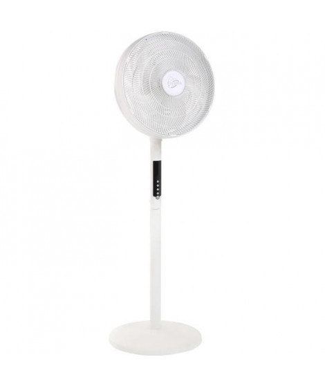 AIR-LIGHT RING - Ventilateur sur pied & Brasseur d'air blanc Ø40cm 70W avec couronne d'éclairage LED