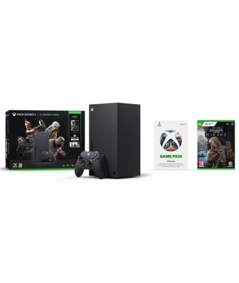Pack Console Xbox Series X + Assassin's Creed Mirage + 3 mois Game Pass Ultimate - 1 To