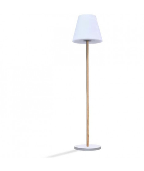 Lampe de table solaire et rechargeable - LUMISKY - STANDY MINI WOOD SOLAR - H25 cm - LED blanc chaud et blanc dimmable