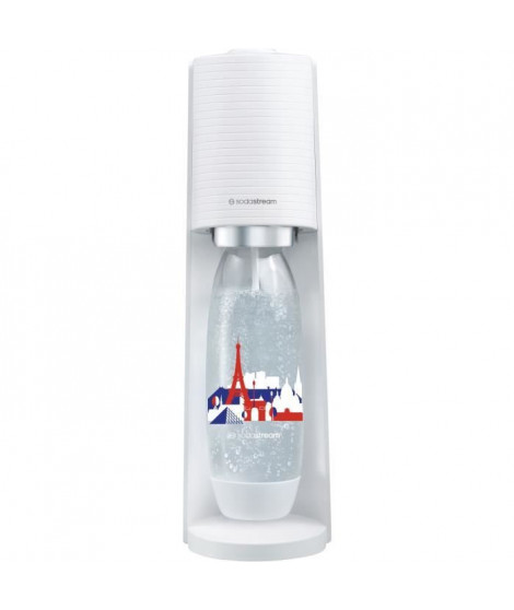 SODASTREAM Terra - Machine a Eau Pétillante Blanche + 1 bouteille 1L Fuse édition France + 1 Recharge de Gaz 60L a Clipser