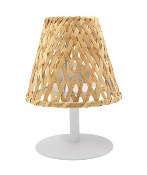 Lampe de table sans fil - LUMISKY - IBIZA - H26 cm - Bambou naturel - LED blanc chaud et blanc