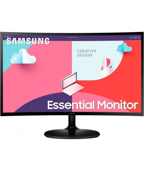 Ecran PC - SAMSUNG - LS24C360EAUXEN - 24 FHD 1920x1080 - Incurvé 1800R - Dalle VA - 4 ms - 75 Hz - HDMI - FreeSync