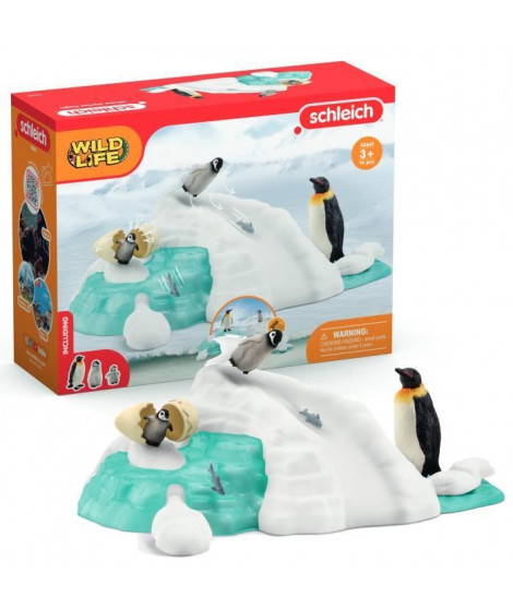 Figurine Famille pingouin sur la banquise, SCHLEICH 42661 Wild Life